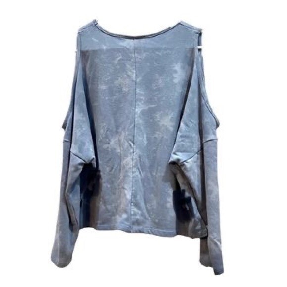 Gray marbled cold shoulder sweatshirt size small - Picture 3 of 5